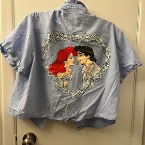 Cakeworthy Little Mermaid Cropped Button-down